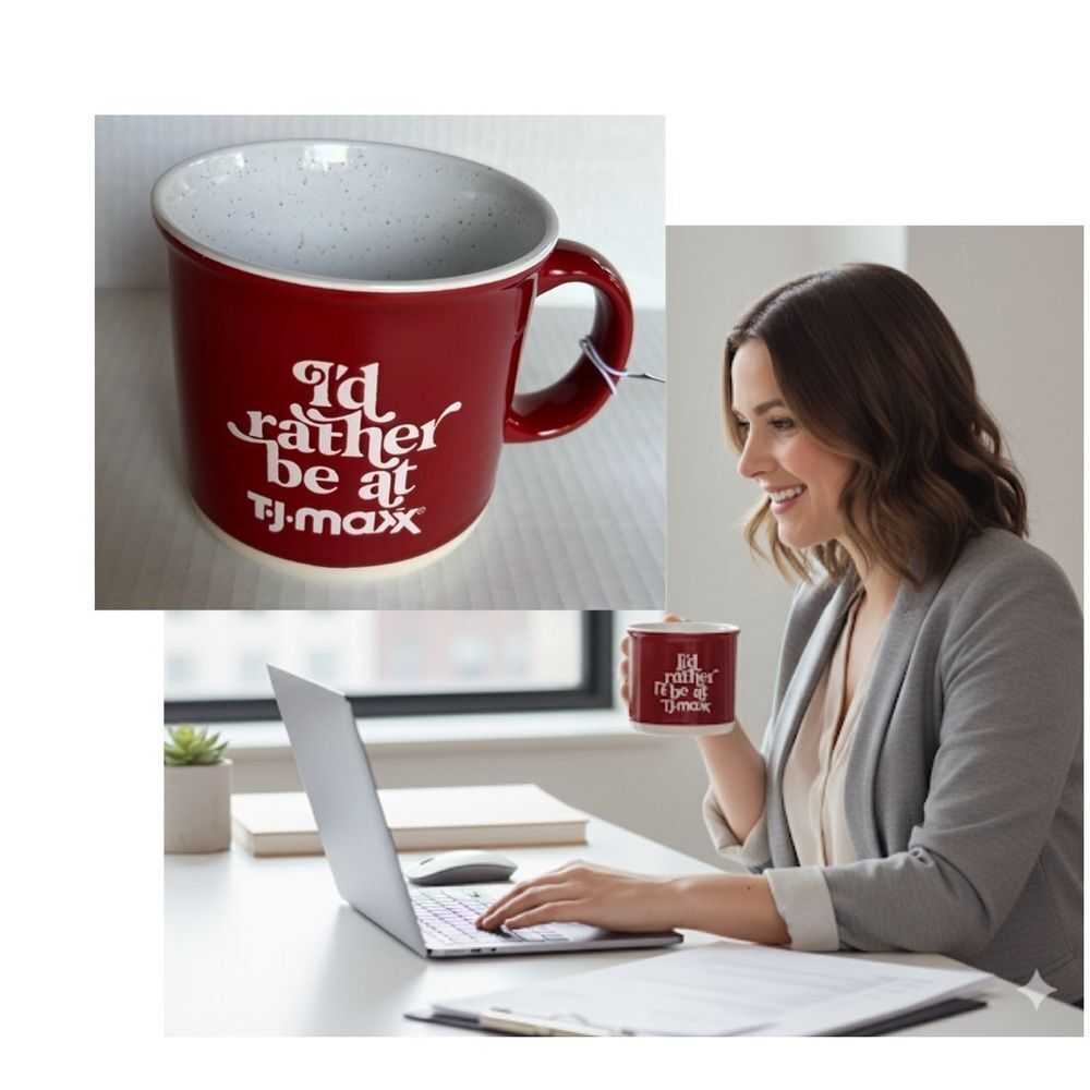 T.J.Maxx Red and White Ceramic Dining Mug - Picture 3 of 10